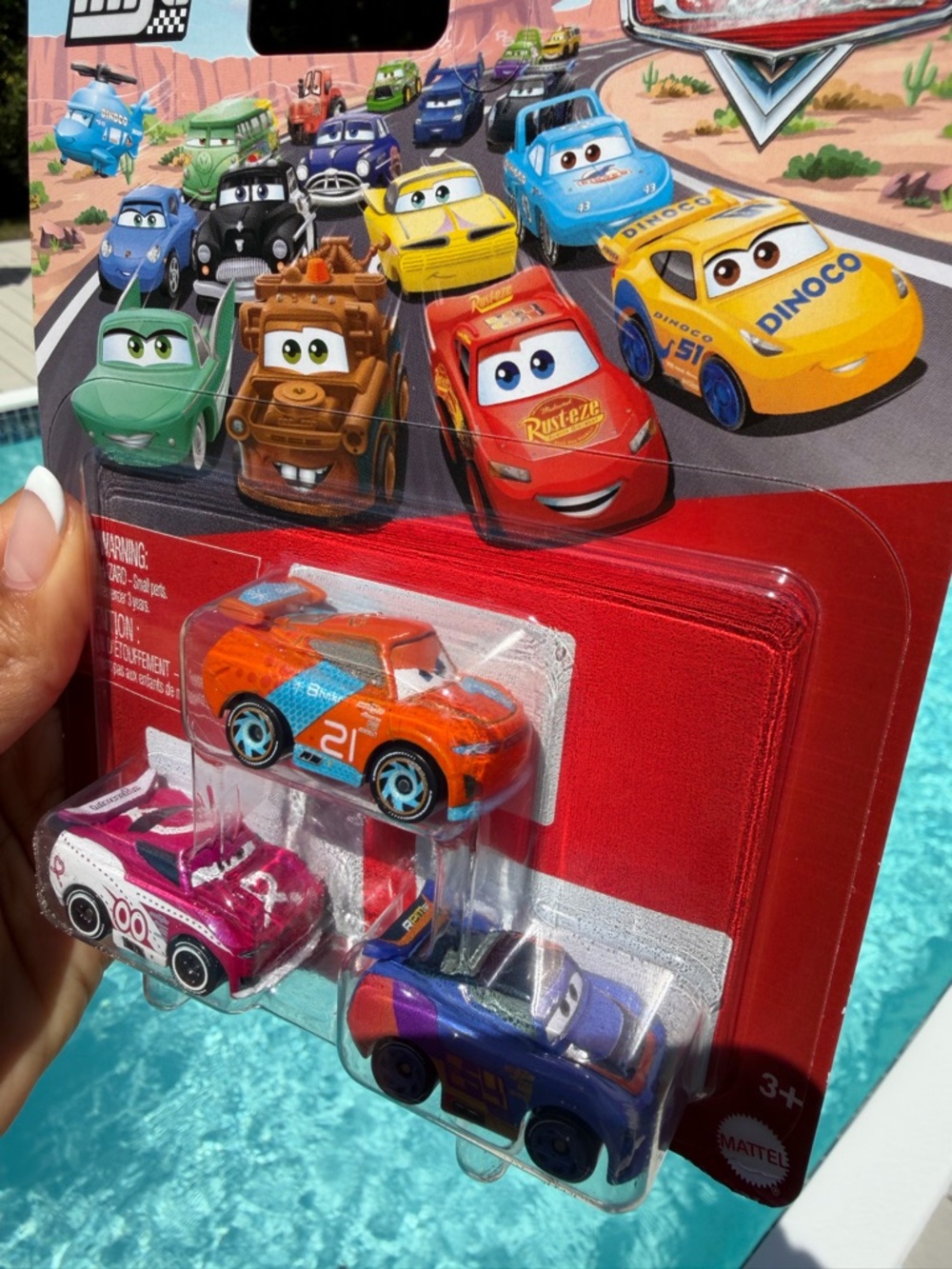 Disney 3-Pack Toy Cars - Orange, Pink, Purple